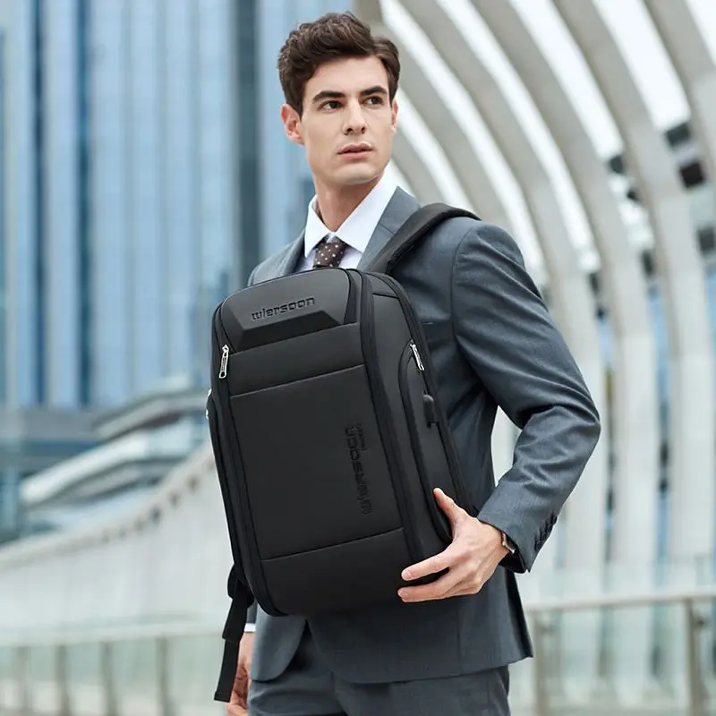 wiersoon Business Backpack For Men Waterproof Backpack Large Capacity Business Multifunctional Password Anti-theft Laptop Bag