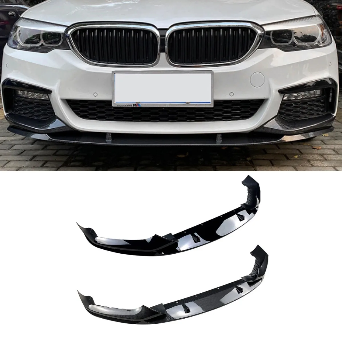 

Car Front Bumper Lip Spoiler Side Splitter Deflector Guards For BMW 5 Series G30 G31M 2017-2020 Body Kit Car Accessories