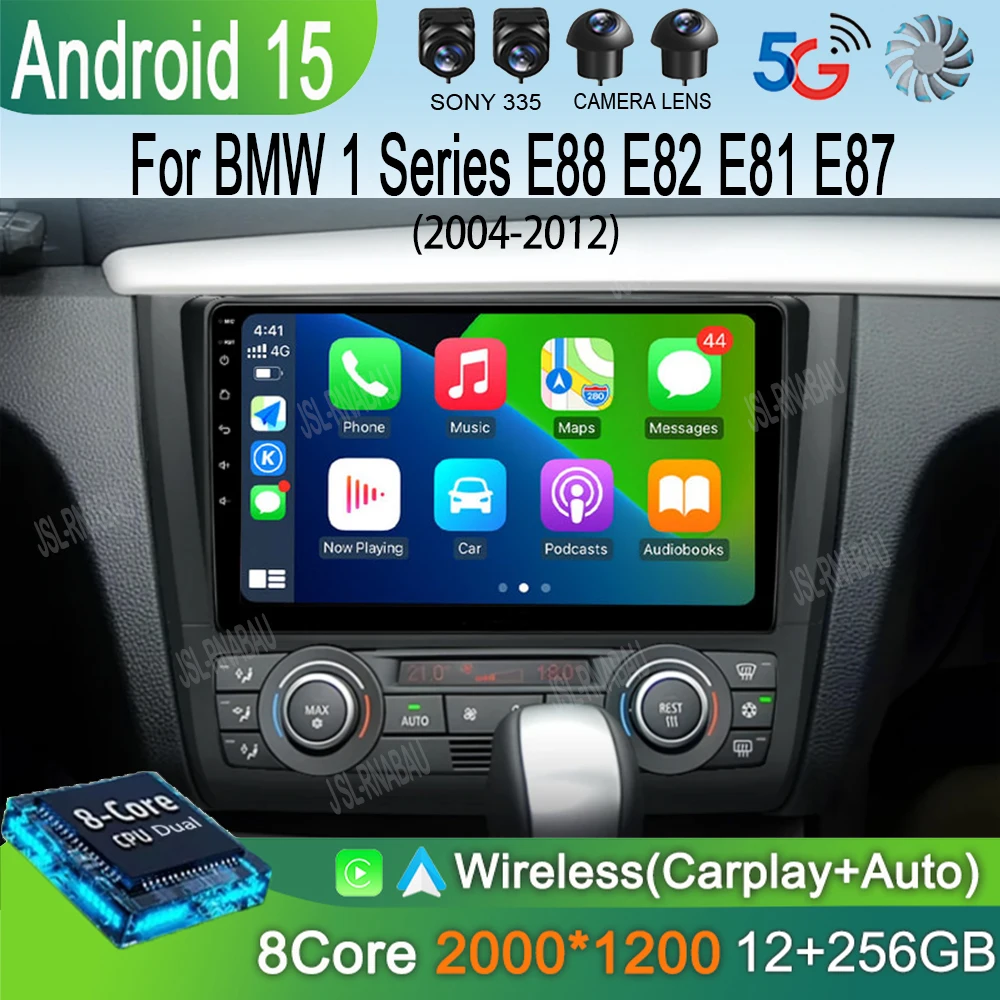 

Android 15 Carplay Car Radio For BMW 1 Series E88 E82 E81 E87 2004-2012 Multimedia Video Player GPS Navigation Stereo Head Unit
