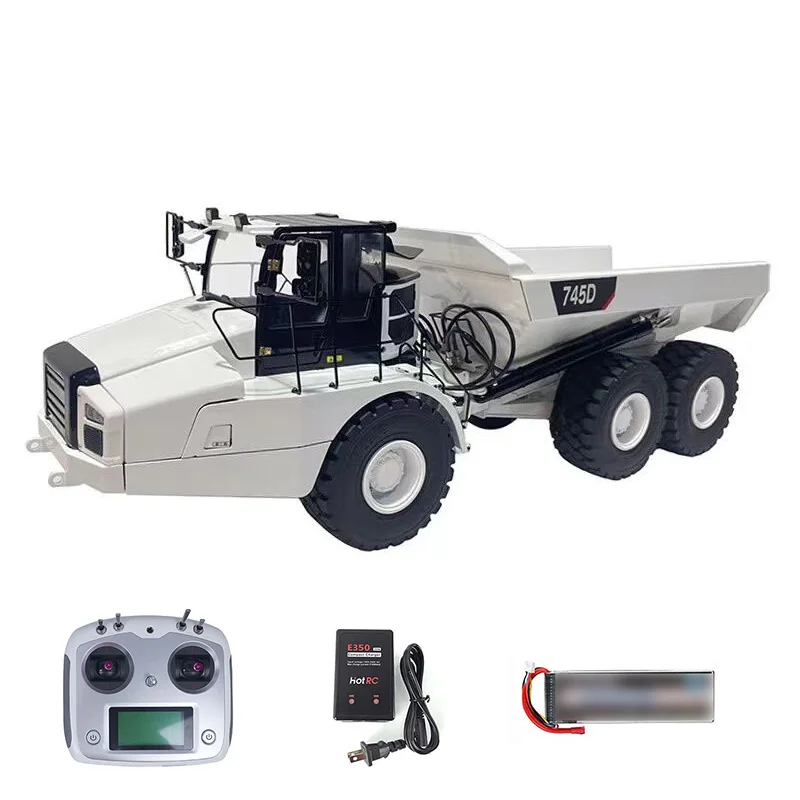 1/14 Metal 6x6 RC Hydraulic Articulated Painted White Assembled Toucan Truck DIM K745 745D Pump Ready to Go Model THZH1302-SMT8