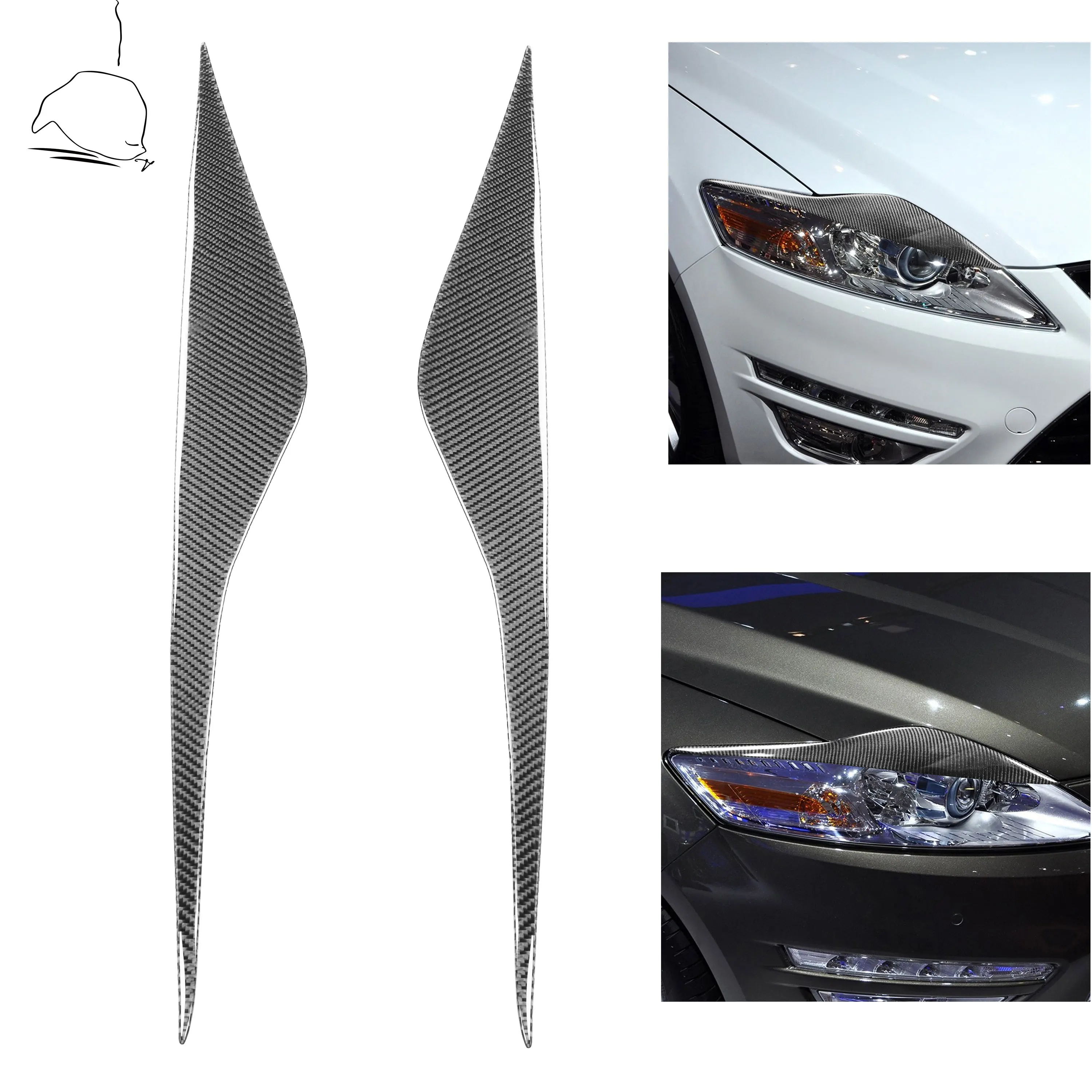 

For Ford Mondeo MK4 2007-2013 Light Carbon Headlights Eyebrows Eyelids Cover Eyelash Headlamp Stickers Tuning Car Accessories