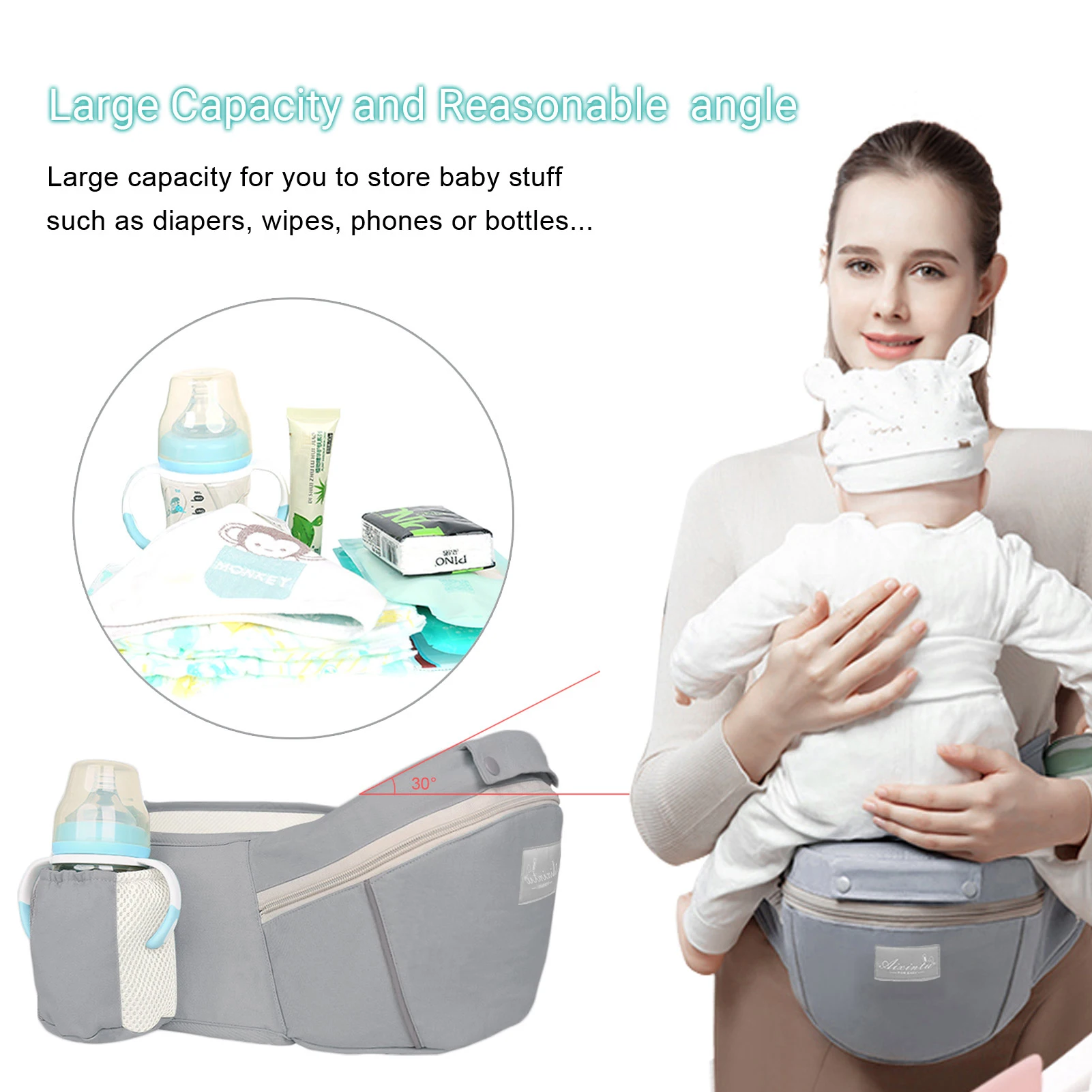 Marsupio ergonomico per neonati sgabello multifunzionale in vita da neonato a bambino multiuso prima e dopo gli accessori della borsa a marsupio