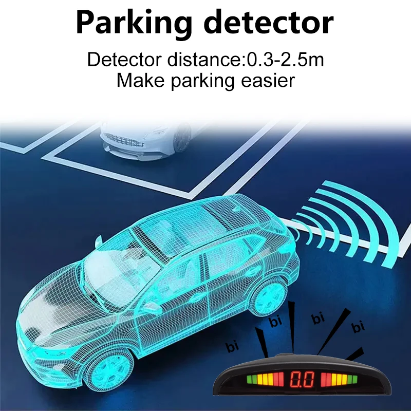 Car Parking Sensor Kit Universal 4 Sensors Buzzer Reverse Backup Radar detectors for cars Sound Alert Indicator Probe System New