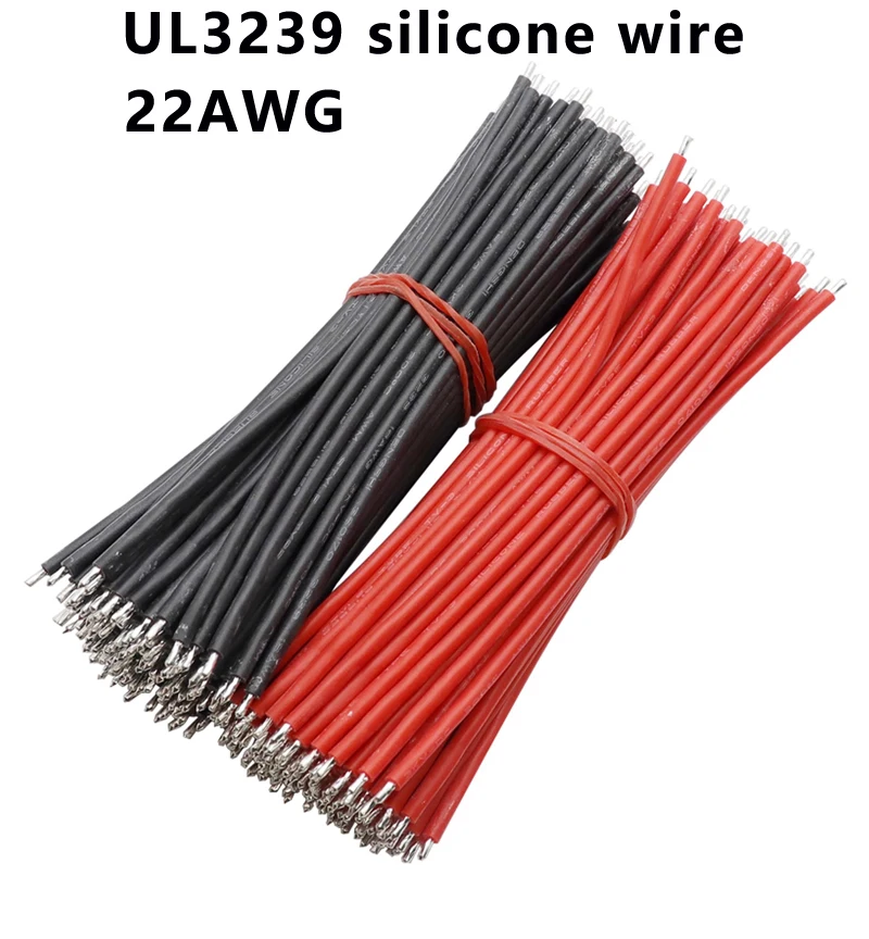 100pcs/lot High-temperature silicone wire UL3239 extra-soft tinned wire connecting wire LED wire welding wire