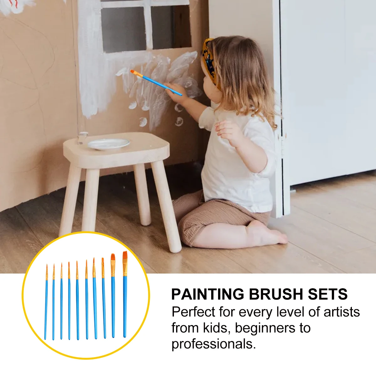 

10 Pcs Brush Set Paint Brushes Painting Tools Drawing Pen Oil Watercolor Art Supplies Plastic Child