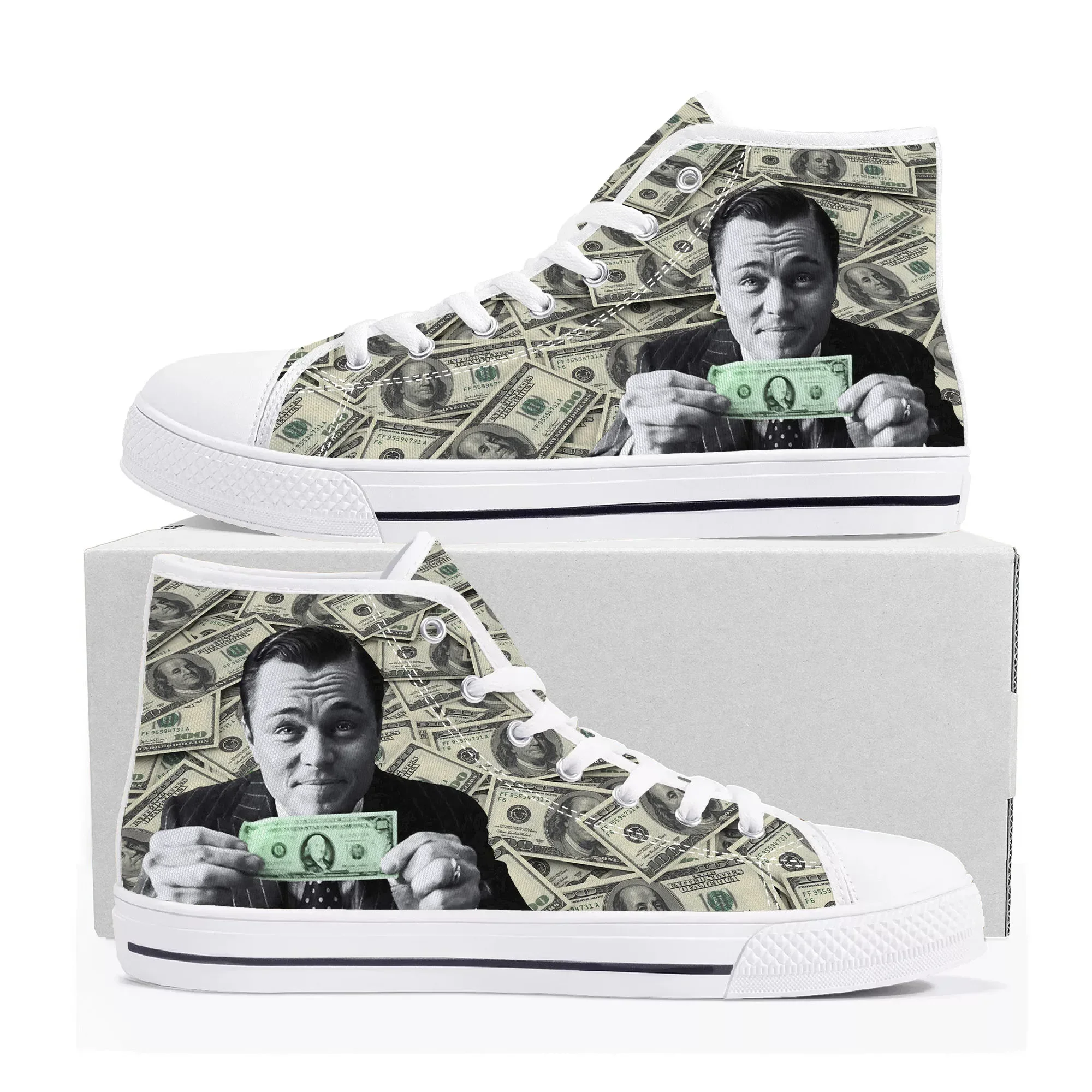 Wolf of Wall Street High Top Sneakers Mens Womens Teenager Leonardo DiCaprio Canvas Sneaker couple Casual Shoe Customize Shoes