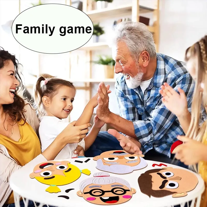 Kids Montessori Facial Expression Game Emotional Change Toys With 9pcs Cards Preschool Learning Educational Toys