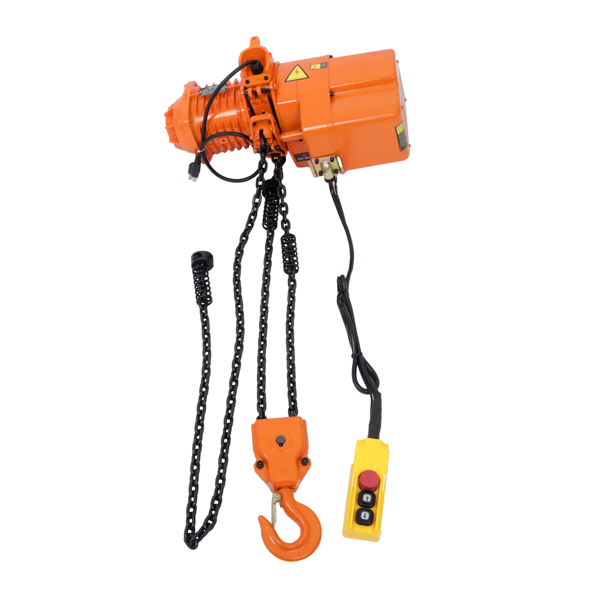 Kerekan Rantai Listrik 2200Lbs, Remote Control Berkabel 1,5M/5Ft, Tinggi 3M/10Ft, Kecepatan (3,9M), Kerekan Rantai Listrik 110V