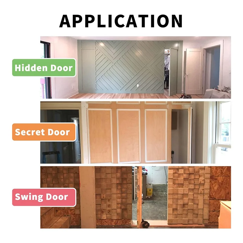 Heavy Duty Pivot Hinge For Wood Door, Door Hinge For Secret Door, With 360 Degree Rotation, Invisible Pivot 2Pcs-A02G