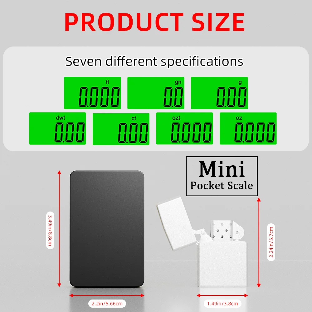 مقياس مجوهرات صغير Fodwet 0.01 جرام، مقياس جيب محمول مع معايرة ووحدة متعددة لمجوهرات إكسسوارات الأعشاب
