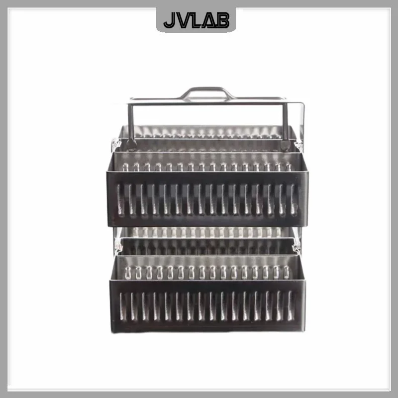 Stainless Steel Dyeing Rack Slides SUS Slides Staining Holder 75*75*75mm without Tank Resistant Acid And Alkali Up to 30 Slides