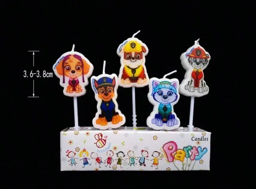 Paw Patrol Hunde Cartoon Kuchen Kerze Kinder Geburtstag Kuchen Dekoration Lieferungen Anime Figur Skye Cosplay Party Zubehör Geschenk – Detail 1