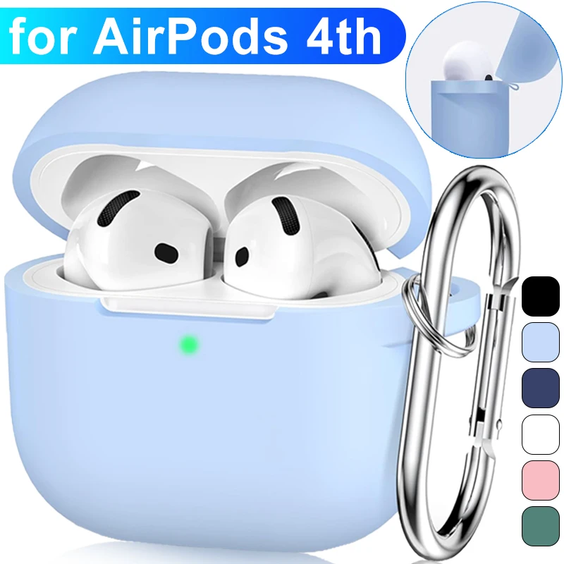 Earphone Soft Silicone Cover For Apple Airpods4 Shockproof Protector Case For Air Pods 4 Wireless Headphone Protective Sleeve