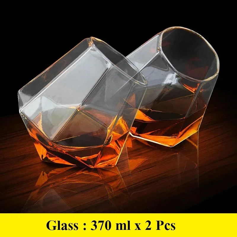 Verre à whisky en forme de diamant, sans plomb, style fantaisie, à la mode, lot de 2