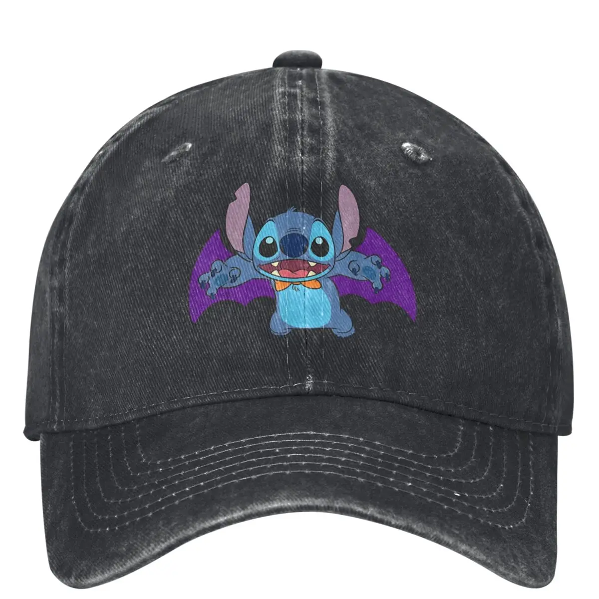 Stitch halloween bat traje denim boné de beisebol ao ar livre ginásio hip hop chapéus verão unisex masculino casual viseiras de sol bonés de beisebol