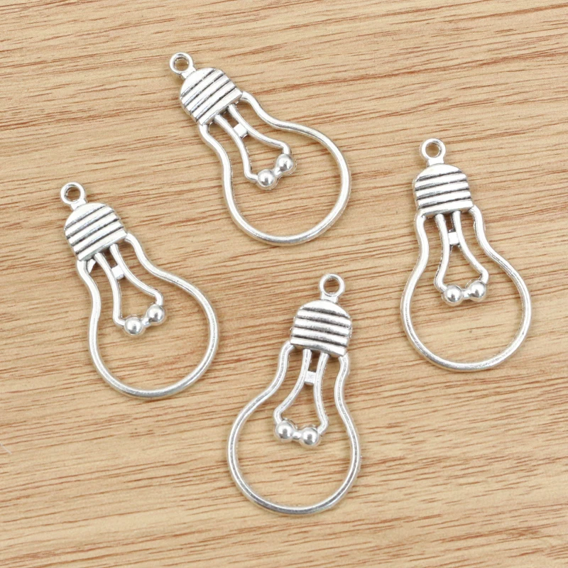 20pcs Light Bulb Charms Pendant 2 Sizes Alloy Metal DIY Jewelry Making Accessories for Necklace Earrings Supplies view 3