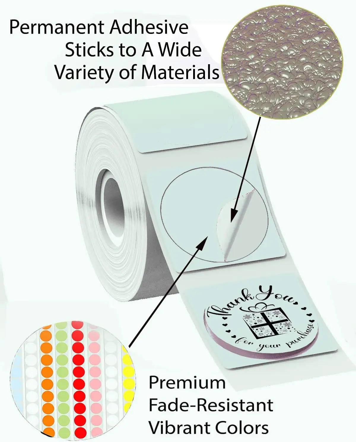 Colorful Circle Self-Adhesive Printer Labels, Green Label, M120, M200, M220, M110S, M110, M221, 50x50mm