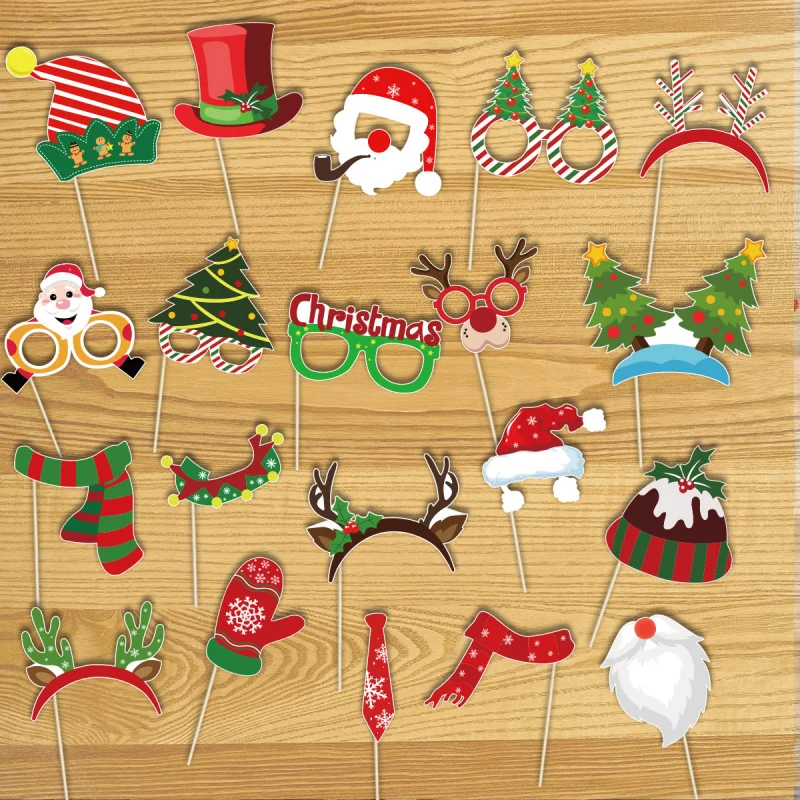 Christmas Party Decorations Santa Claus Elk Pulling Flag Balloon Photo Props Holiday Decoration