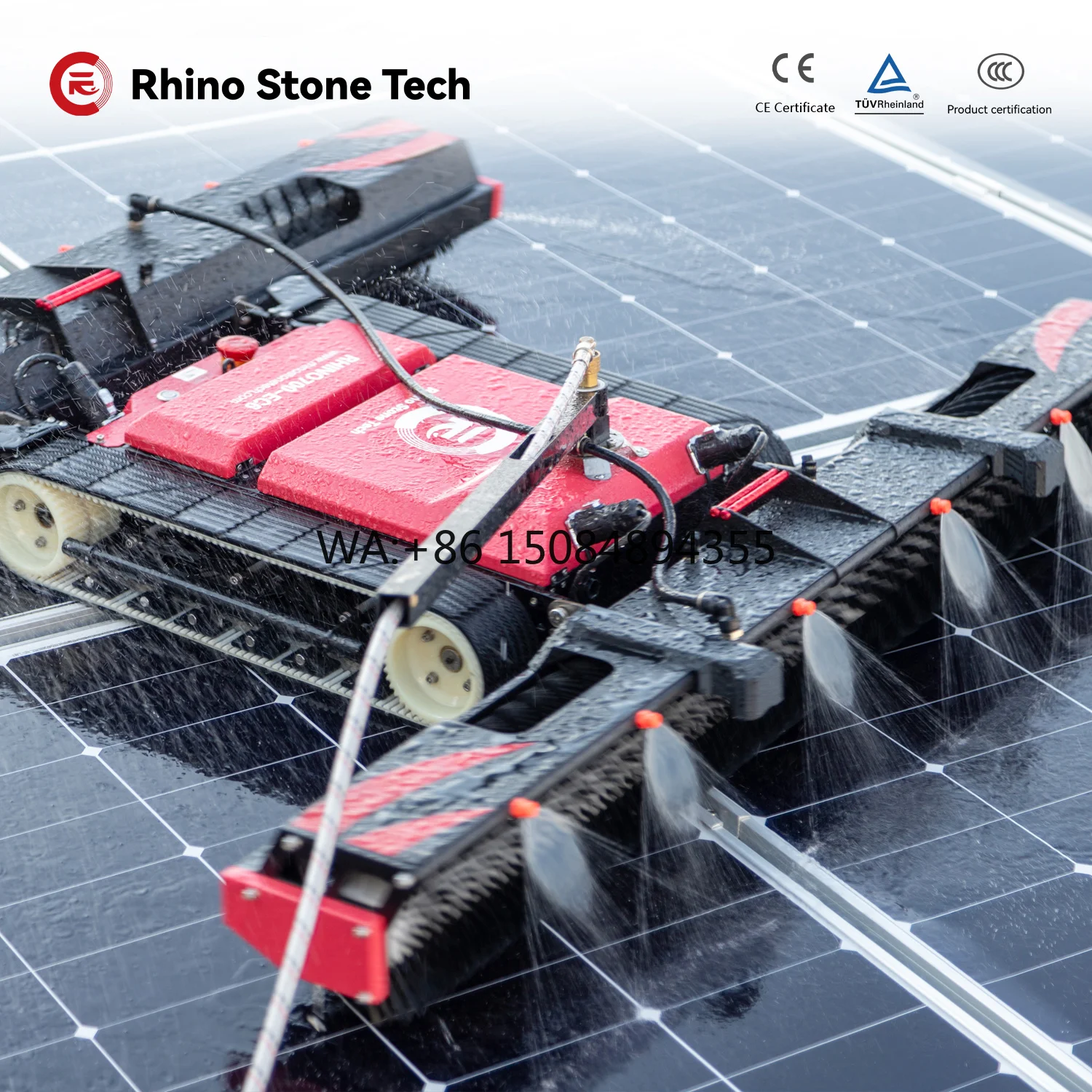 Robot de Limpieza de Paneles Solares, Máquina Limpiadora de Paneles Fotovoltaicos, Equipo de Limpieza de Paneles Solares Semiautomático con Batería de Litio