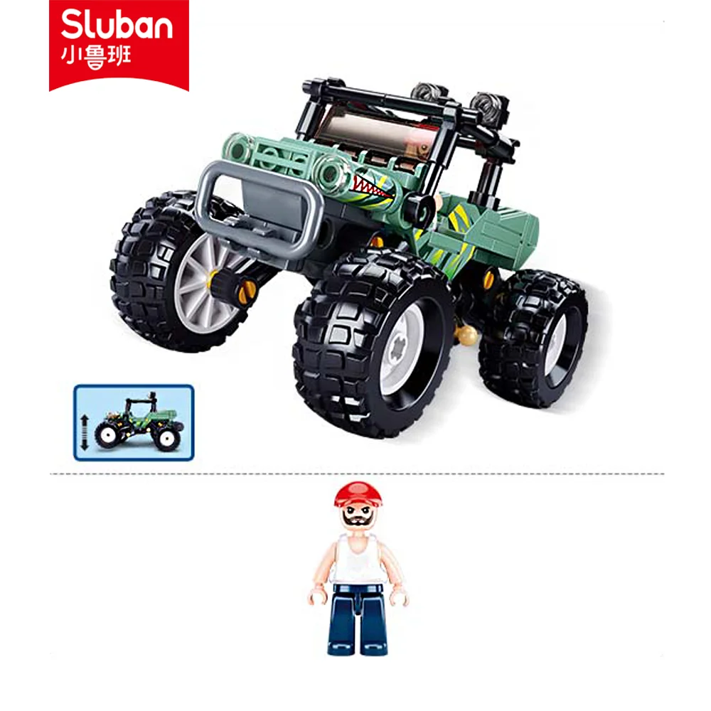 Sluban Building Block Toys Model Bricks B1106 Modified Shock-absorbing Off-road Vehicle 155PCS Compatbile With Leading Brands