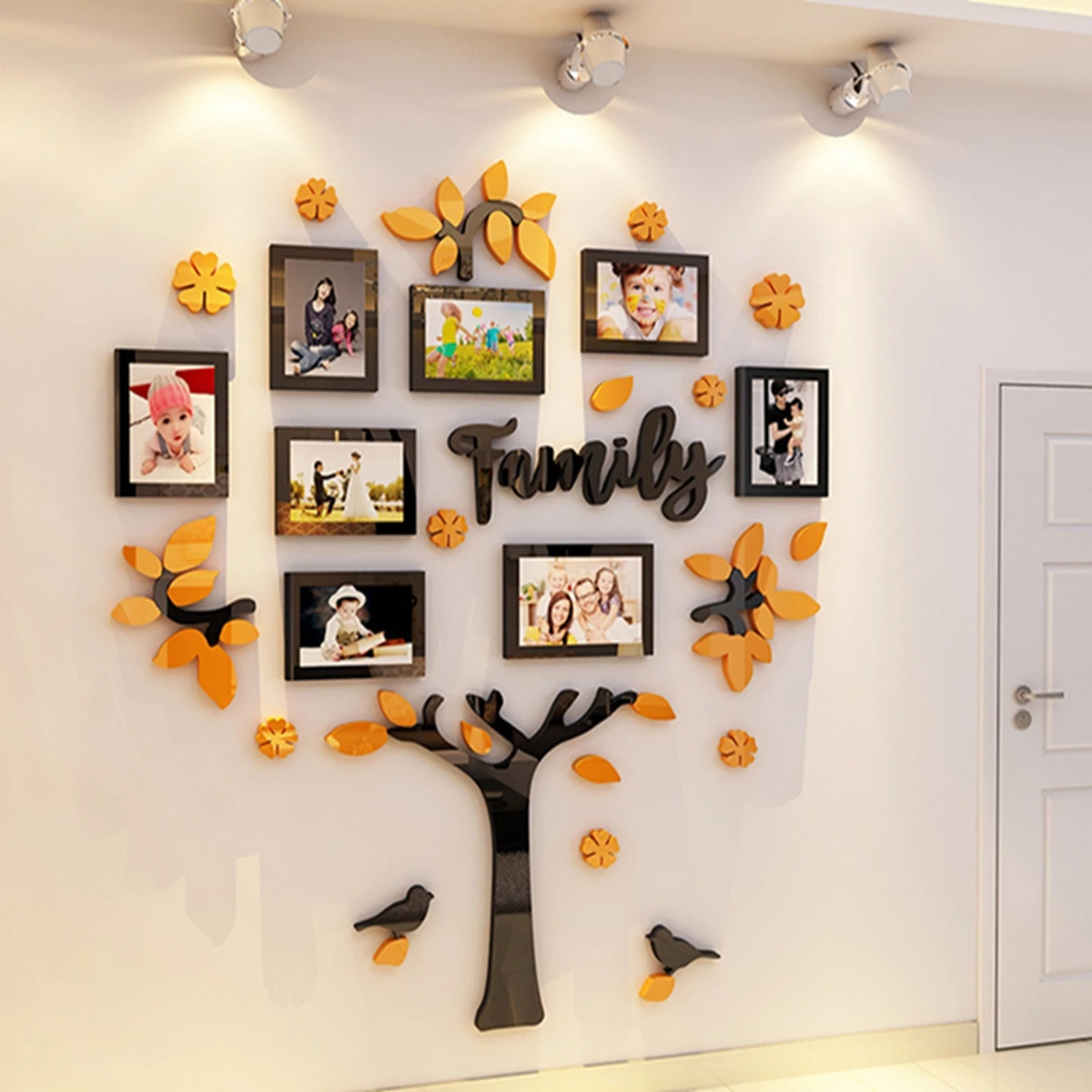 Acrylic Family Photo Frame 3D DIY Wall Stickers Living Room Bedroom TV Background Home Decoration Art Decal