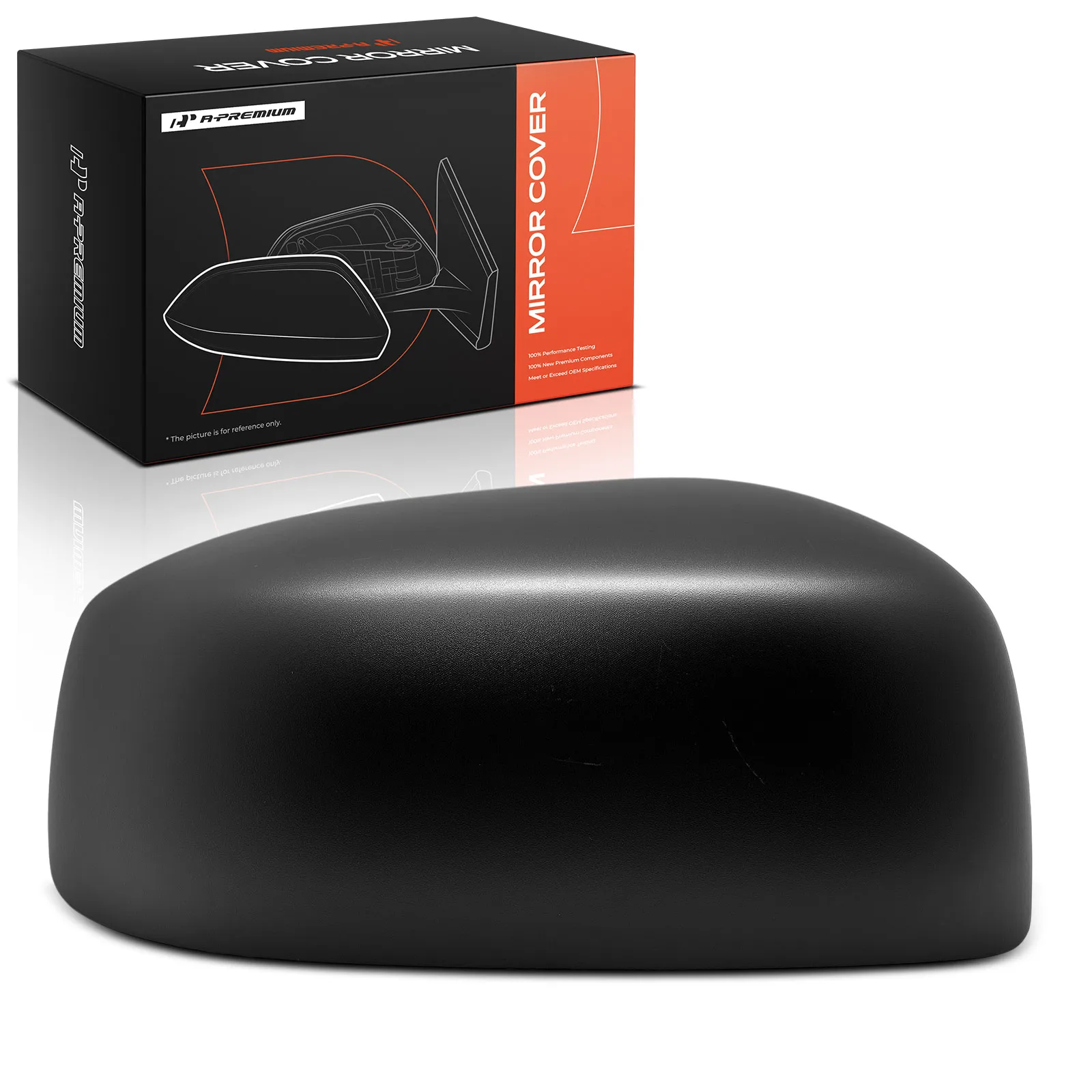 A-Premium Passenger Side Mirror Cover Cap Smooth Black for Mitsubishi Mirage 2014-2023 Mirage G4 2017-2023