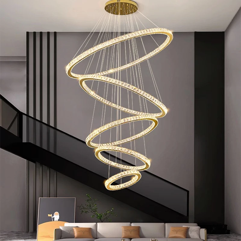 home decorationPendant lights, luxury crystal living room chandelier, Stair Pendant lamp, ceiling light, indoor lighting