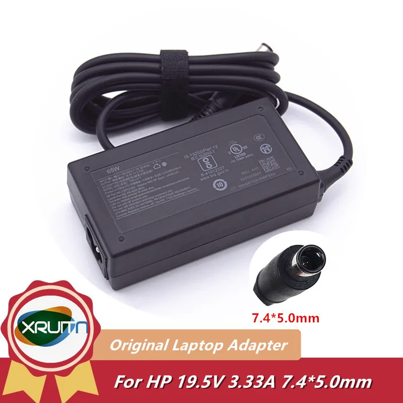 

19.5V 3.33A 65W 7.4*5.0mm Original Genuine Laptop AC Adapter Charger for HP Elitebook 820 840 G1 G2 TPN-LA17 Power Supply