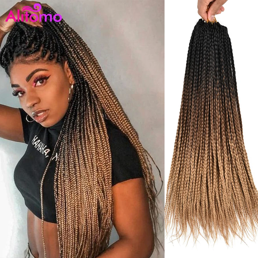 Alitomo – tresses synthétiques faites à la main, tresses bohémiennes au Crochet, 3 tresses moyennes sans nœud, Extension capillaire pour enfants