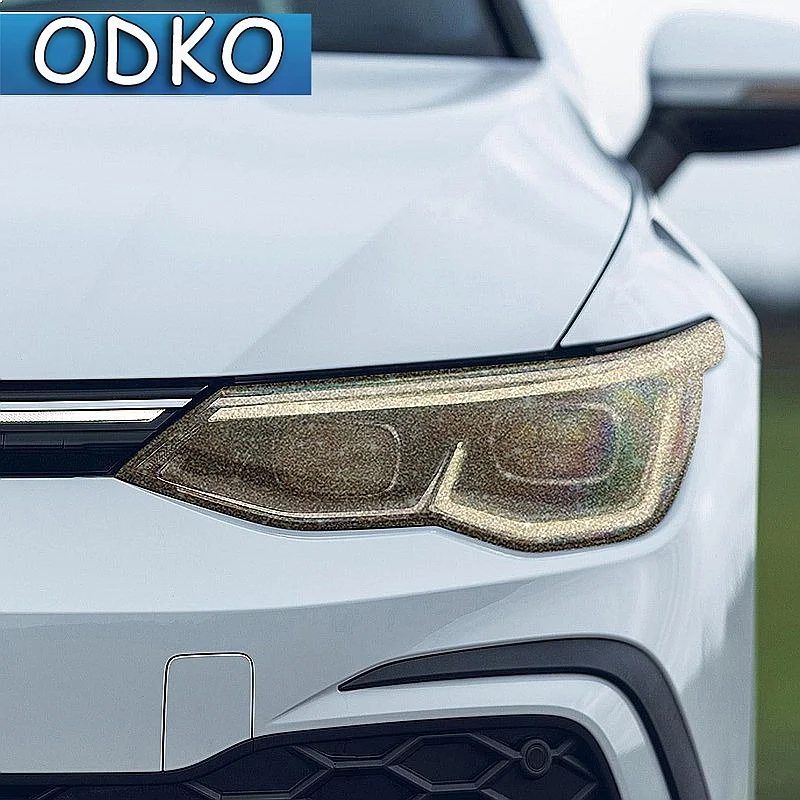 For Volkswagen VW Golf 8 MK8 R Line GTI 2020 2021 Car Headlight Tint Smoked Black Protective Film Transparent TPU Sticker - view 5