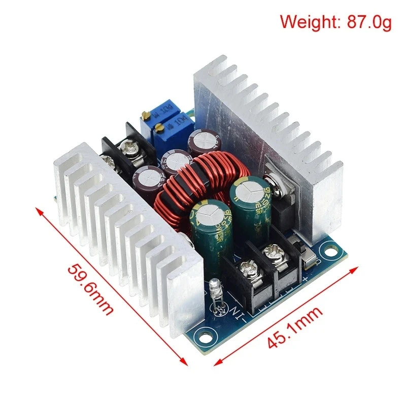 Alta potência retificação síncrona Buck, tensão constante constante módulo de energia atual, carregamento LED Driver, 300W, 20A