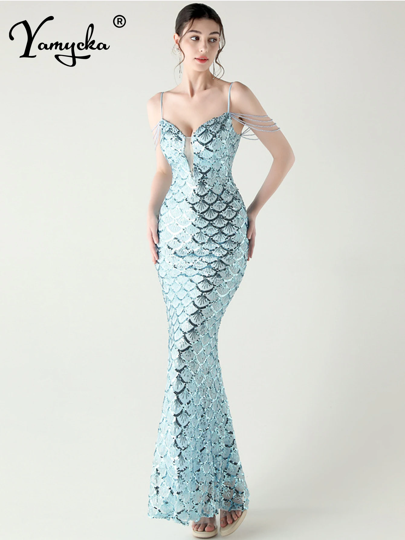 Seksowna różowa sukienka bez pleców z cekinami letnia sukienka damska elegancka długa sukienka imprezowa kobieta luksusowe sukienki wieczorowe z rybim ogonem vestidos