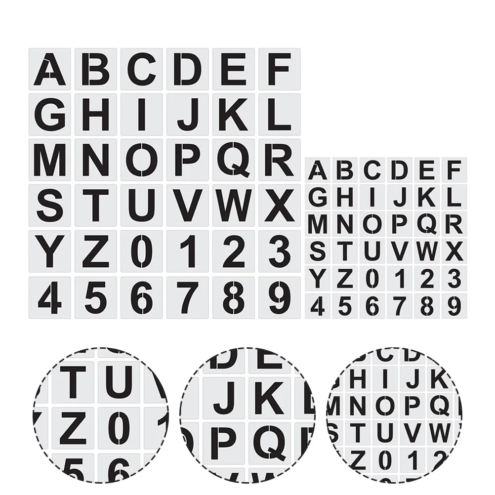 

72Pcs Letter Stencils Reusable Multi-Function Spray Painting Templates DIY Craft Supplies Washable Compact Stencils for Wood