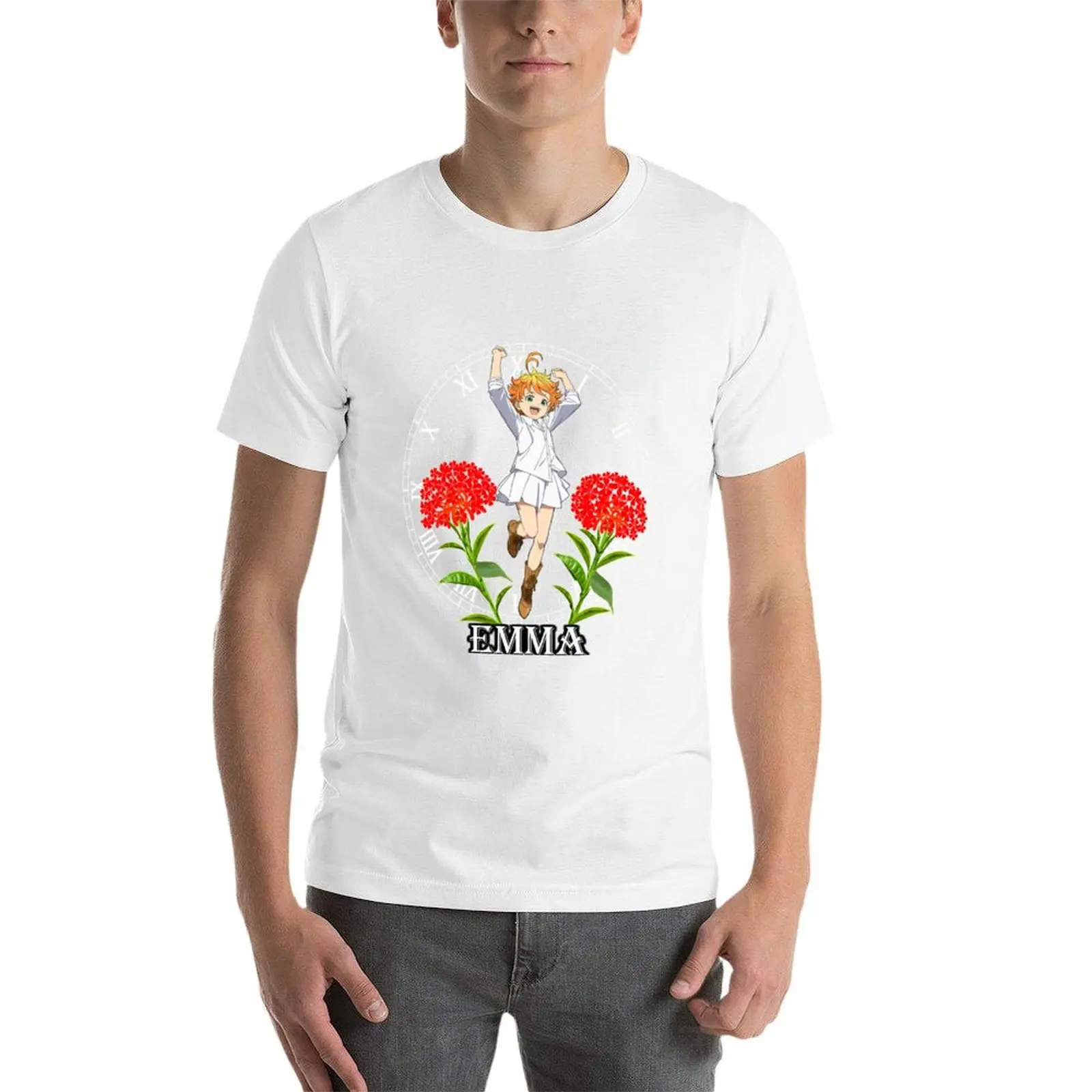 تي شيرت نيفرلاند إيما الموعود تي شيرت رجالي قطني برسوم جرافيك تي شيرت