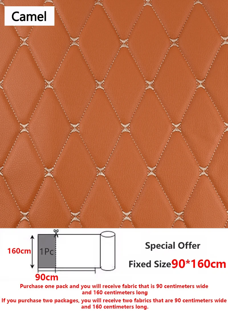45/90 x 160 cm Sonderangebot bestickter karierter Stoff, Schwamm-Zwischenschicht-Lederstoffe für die Dekoration des Autos im Sitzkissen