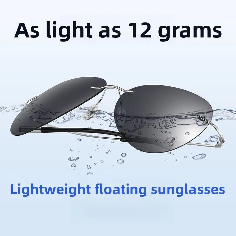 

Ультралегкие поляризационные солнцезащитные очки для мужчин, без оправы, титановые, с изменяющимся цветом, для женщин, для вождения, спорта, рыбалки, летних путешествий