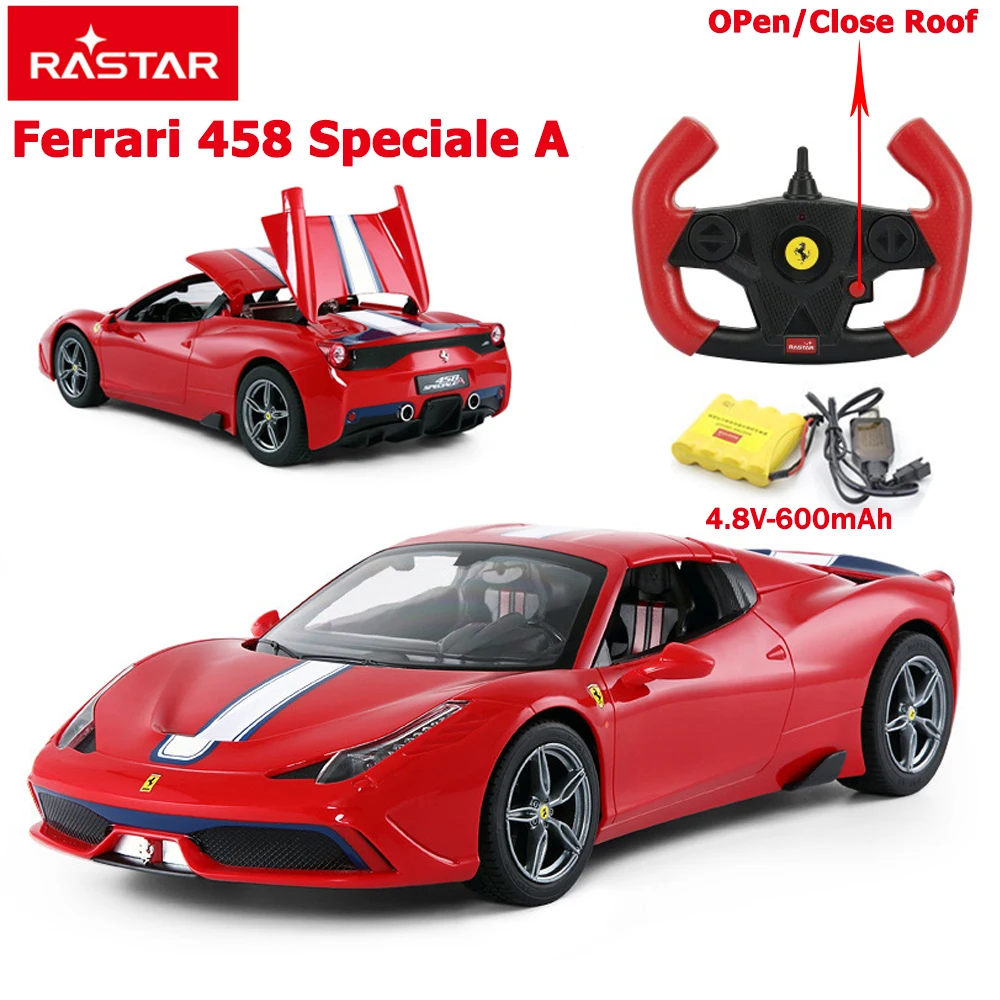 RASTAR 1/14 Ferrari 458 Speciale A RC Car Model RC Open/Close Roof 4.8V 600mAh Battery LED Lights Toy Gift For Adults