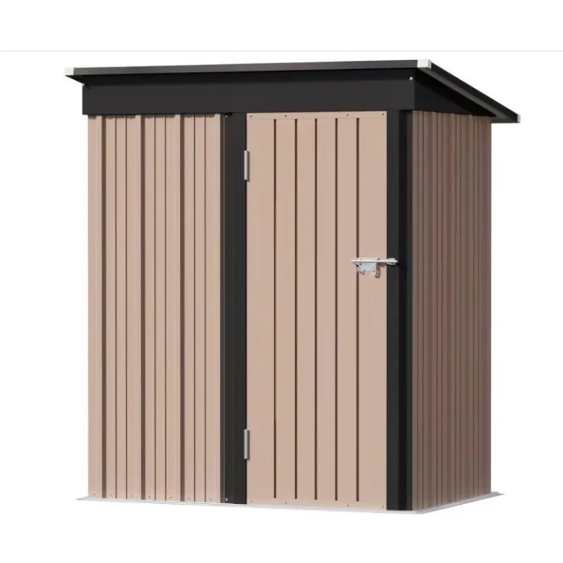 Metal Storage Shed with Apex Roof Durable Pressure Treated Outdoor Tool House Easy Assembly Rot Proof Features Nature Wood Type