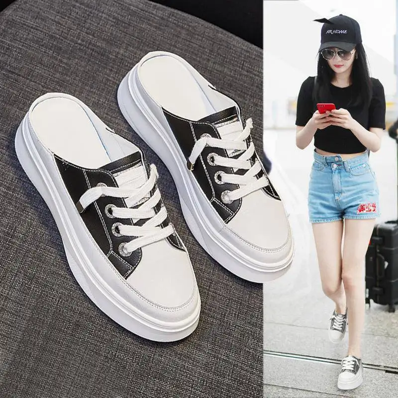 Spring Summer Women Shoes flat sneakers women casual shoes low upper lace up platform woman white shoes2021