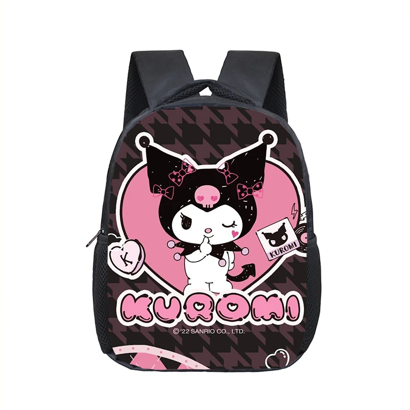 12 Inch Sanrio Kuromi Kindergarten Bookbag Backpack Cartoon Children School Bags Baby Toddler Bag Boys Girls Small Rucksack