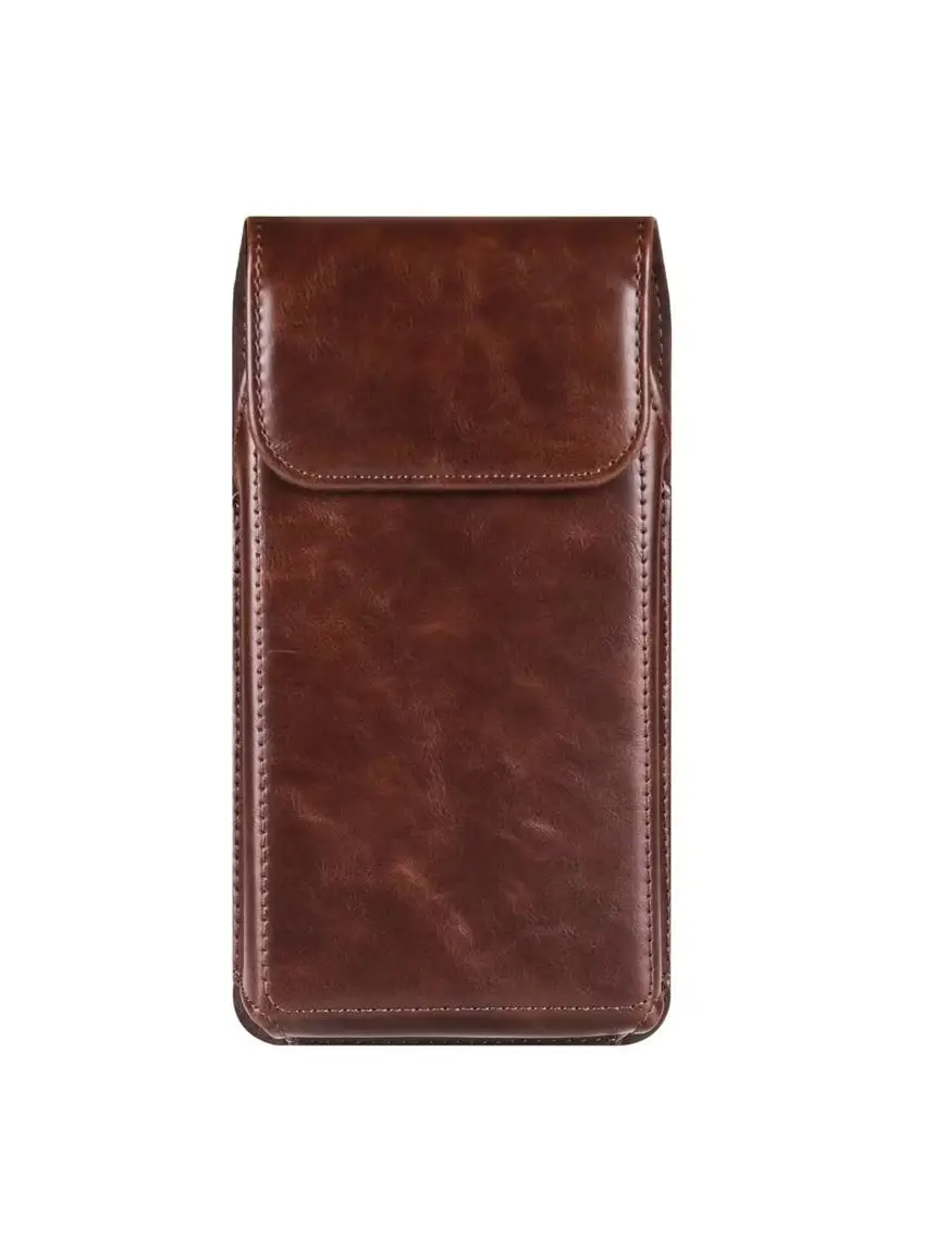 Tas Pinggang Ponsel Satu Lapis Vertikal dari Kulit Merek ex Retro Sle PU Leather
