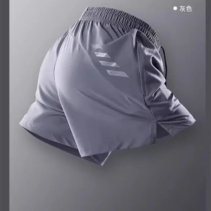 Sports shorts men's track and field training three quarter pants summer thin fit fitness running marathon quick drying pants image 3