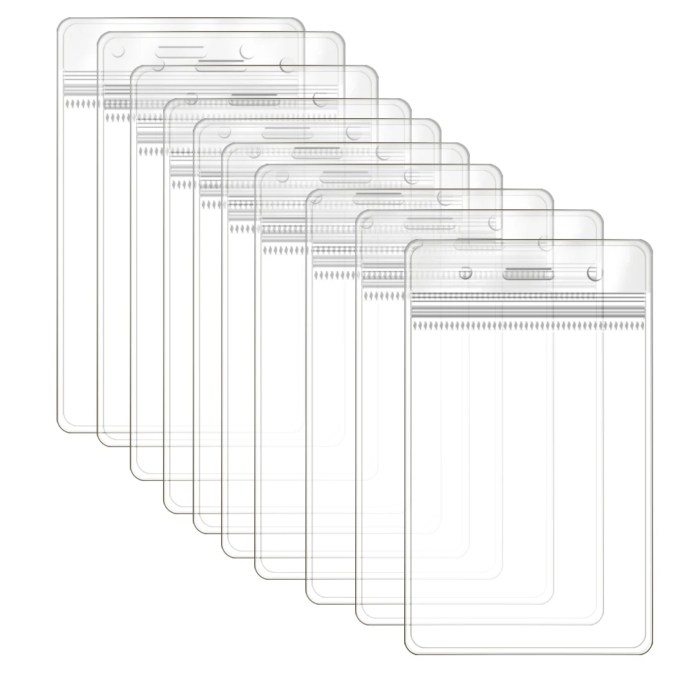 10-120 Stück, wiederverschließbare, wasserdichte, transparente Kunststoffkartenhüllen, einfache Bus- und Arbeitskartenhüllen, Essenskartenhüllen, Schutzhüllen, Ausweishüllen – Detail 4