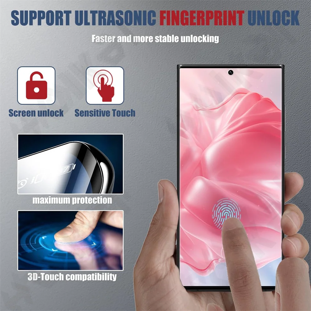 3 قطعة الزجاج المقسى لسامسونج غالاكسي S25 FE S24 S23 S22 الترا زائد A17 A16 A56 A36 5G منحني غطاء كامل حامي الشاشة #6