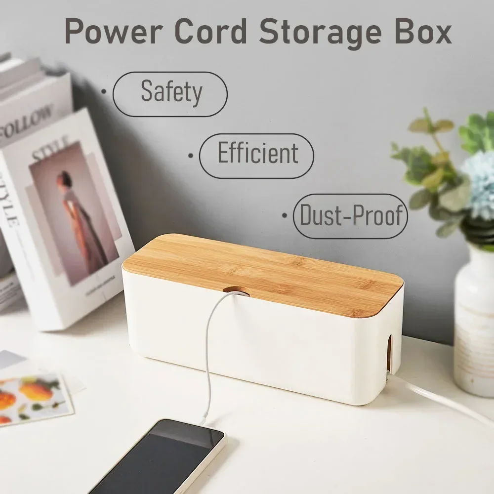 Cable Tidy Management Box Stylish Organizer Safe Eco-Friendly Power Cord Box Hide Cables Keep Power Cords Neat and Tidy for Home