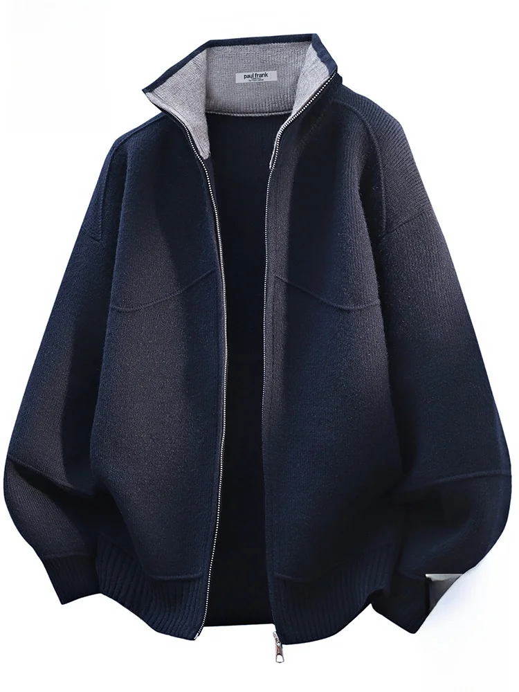 

Вязаный свитер-пальто Paul Frank M с воротником, в стиле колор-блок, осенний, теплый, с длинными рукавами, повседневный, модный, для молодежи