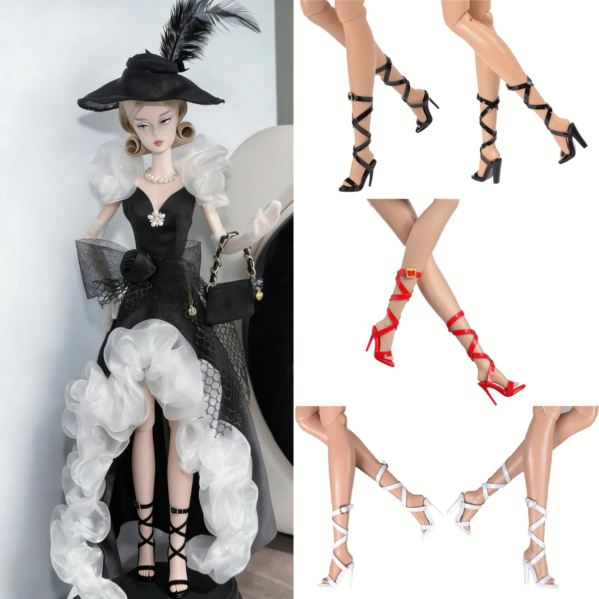 

Doll Shoes Parts 1/6 Supermodel Doll Simple Strap High Heels Fashion Senior Sense High Heels Sandals For FR2 Babi Xianxian