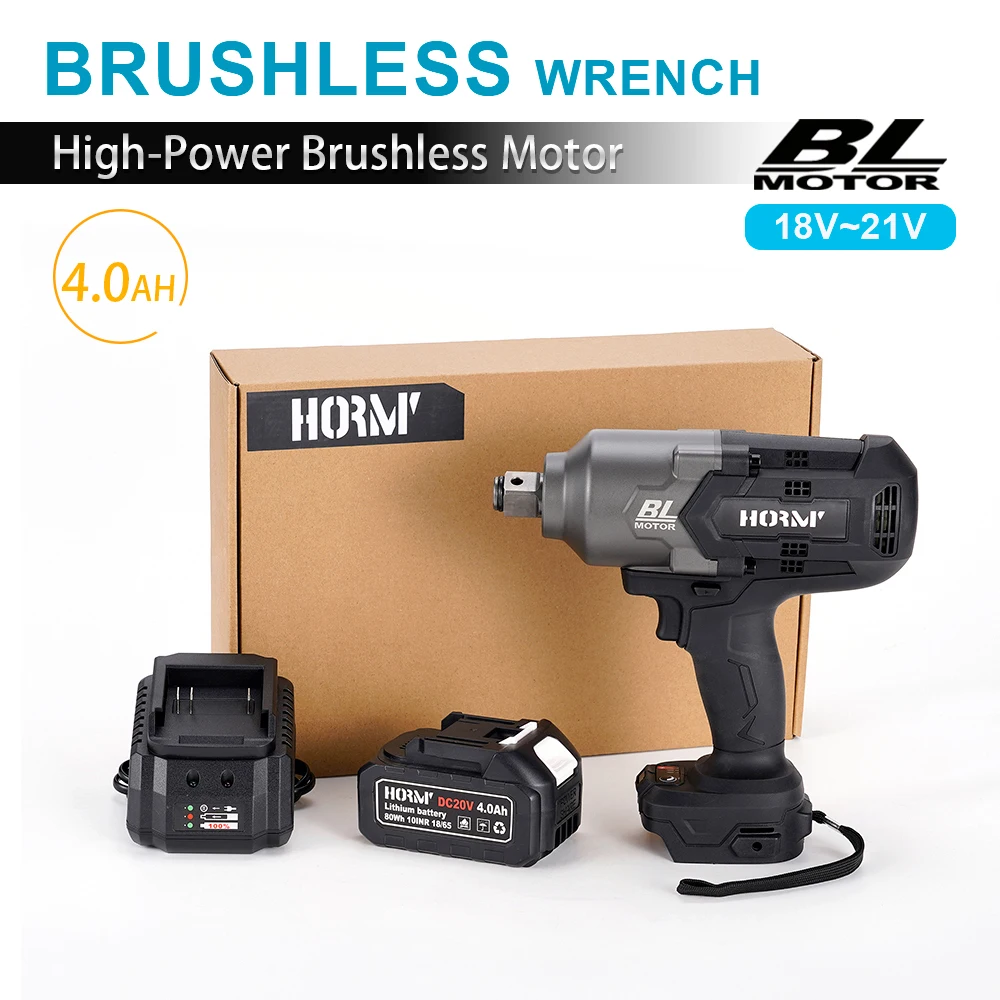 

1380N.m Brushless Electric Wrench Cordless Impact Wrench Rechargeable 3 Speed Handheld Car Repair Power Tool For Makita Battery