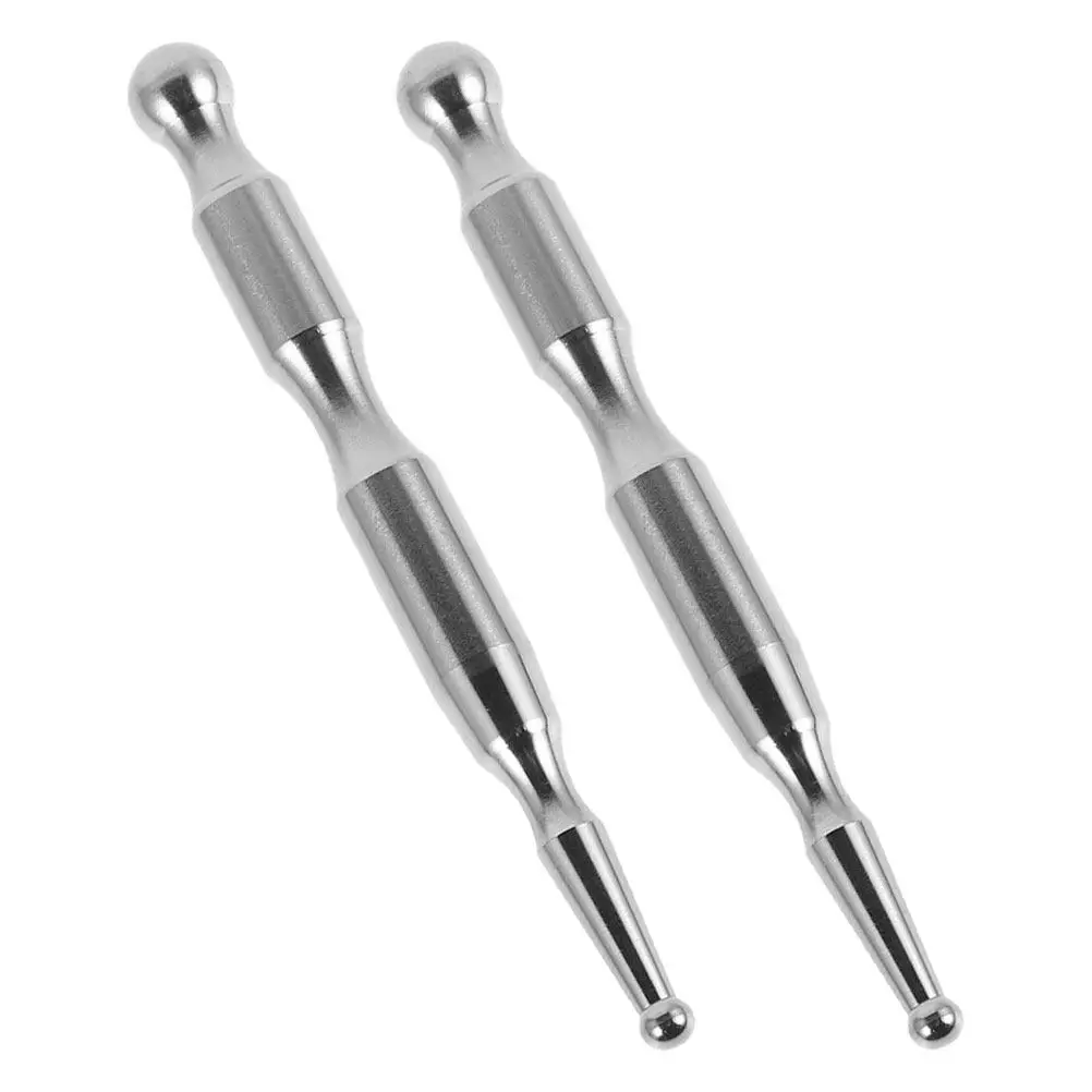 

2Pcs Double Head Manual Massage Tools Facial Reflexology Foot Acupuncture Point Stick Deep Tissue Acupressure Metal Massager Pen