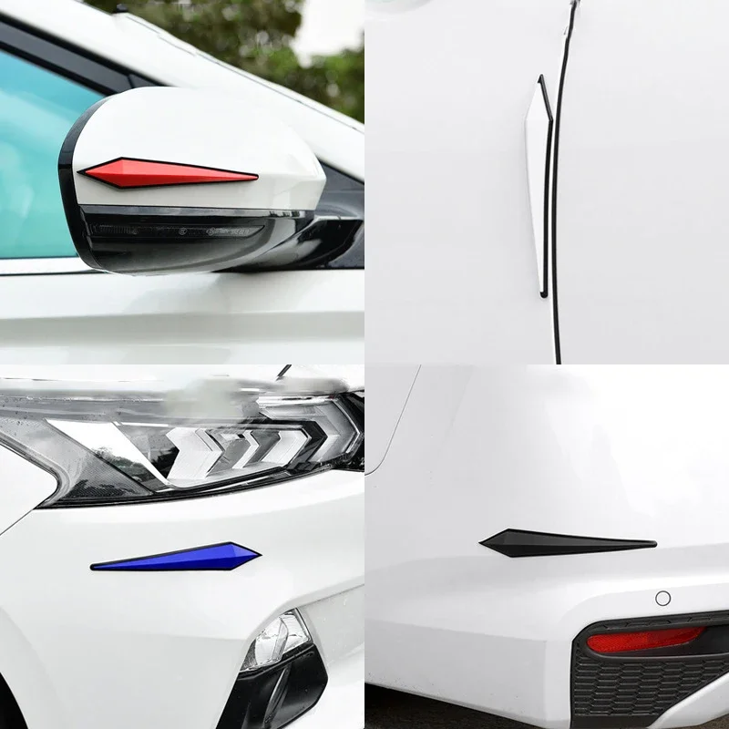 4pcs Universal Car Bumper Edge Protection Strip Car Door Anti Scratch Protector Garage Safety Parking Wall Rubber Sticker